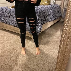 Skinny ripped black jeans